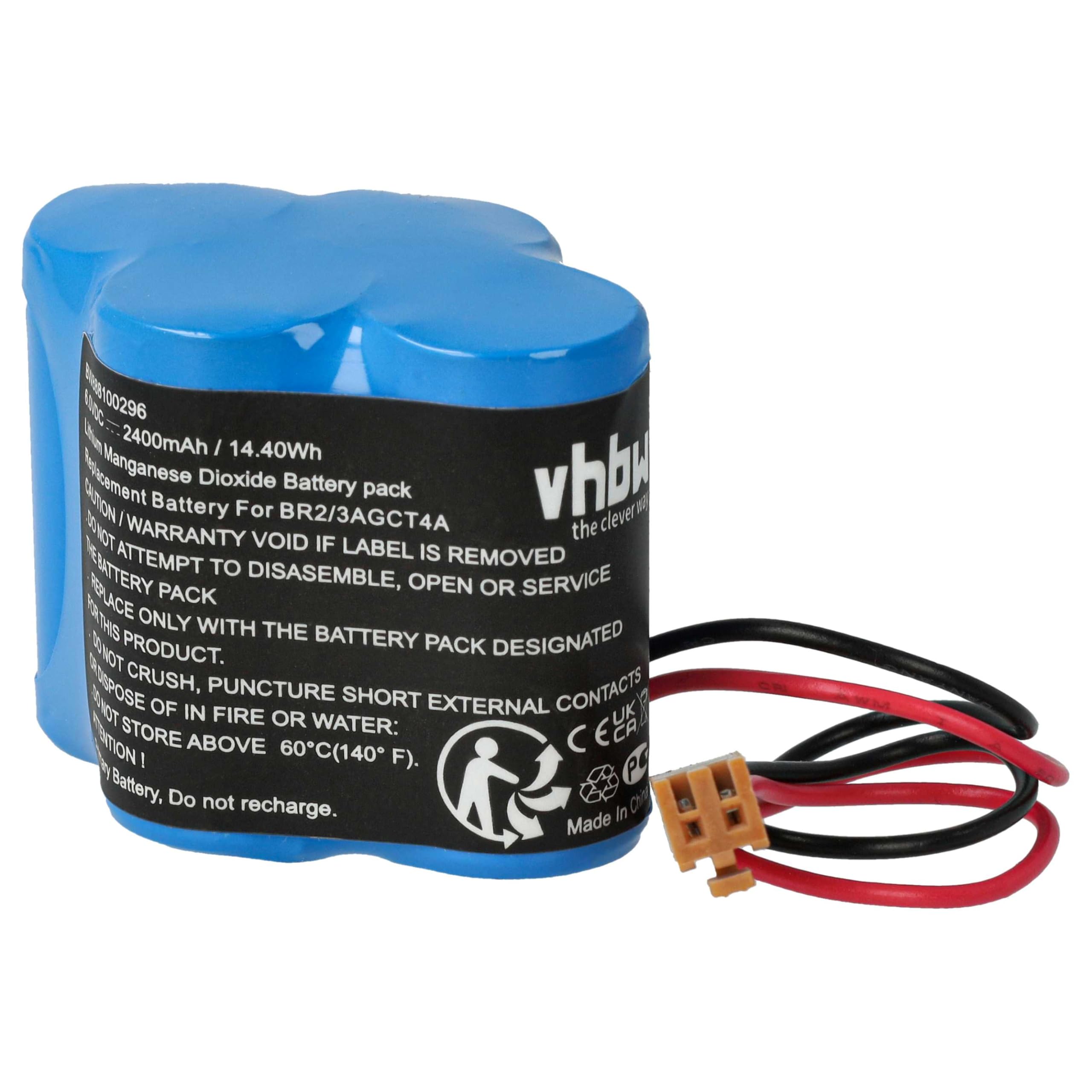vhbw 5X batería reemplaza Dantona Matt Pack (con Conector marrón) para Controlador de periférico (2400 mAh, 6 V, Li-MnO2)
