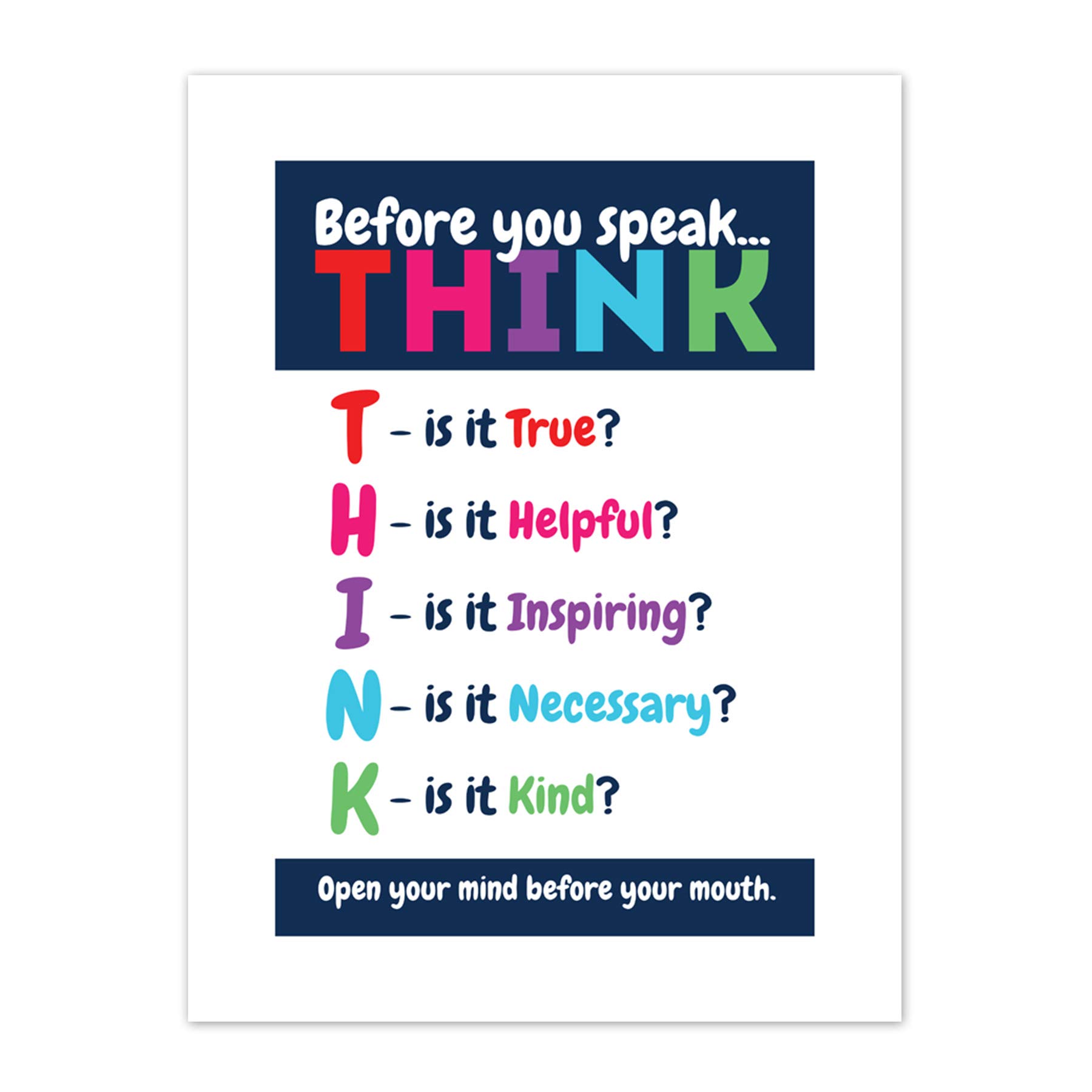 Before You Speak Think Life Inspirational Canvas Wall Art Print