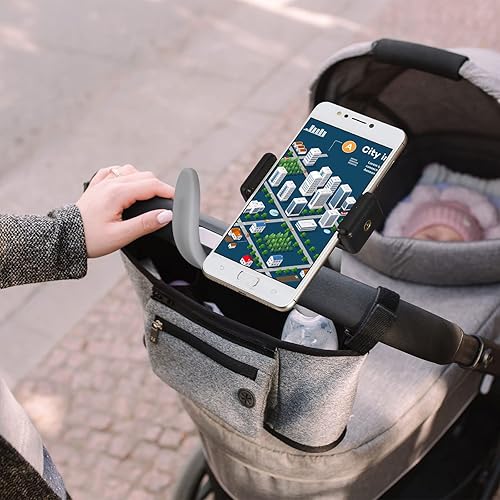 Miniatura 3 de 2 soportes para teléfono para cochecito portátil, soporte universal para teléfono celular, accesorios universales para padres, bebés y niños