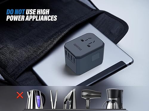 Miniatura 7 de EPICKA Adaptador de viaje universal, adaptador de enchufe de viaje europeo, adaptador de corriente internacional cargador mundial con USB-C y 4