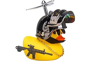Wonuu Bright Yellow Duck Car Ornament with Spinning Propeller