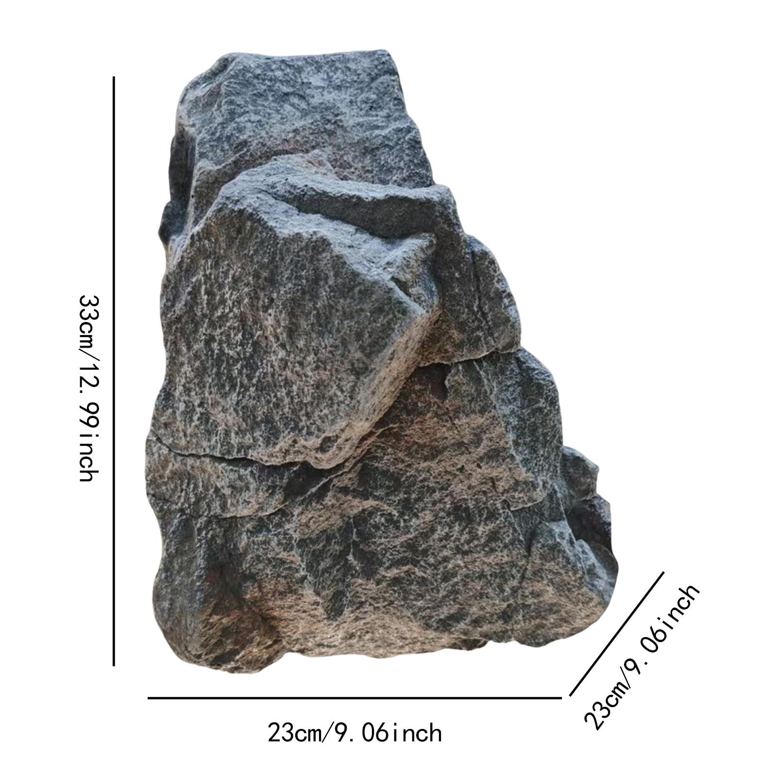 Décoration de Jardin en Fausse Pierre Grise, Faux Rocher Décoration de Jardin, Rock Gray Mountain Décoration, 33x23x23cm