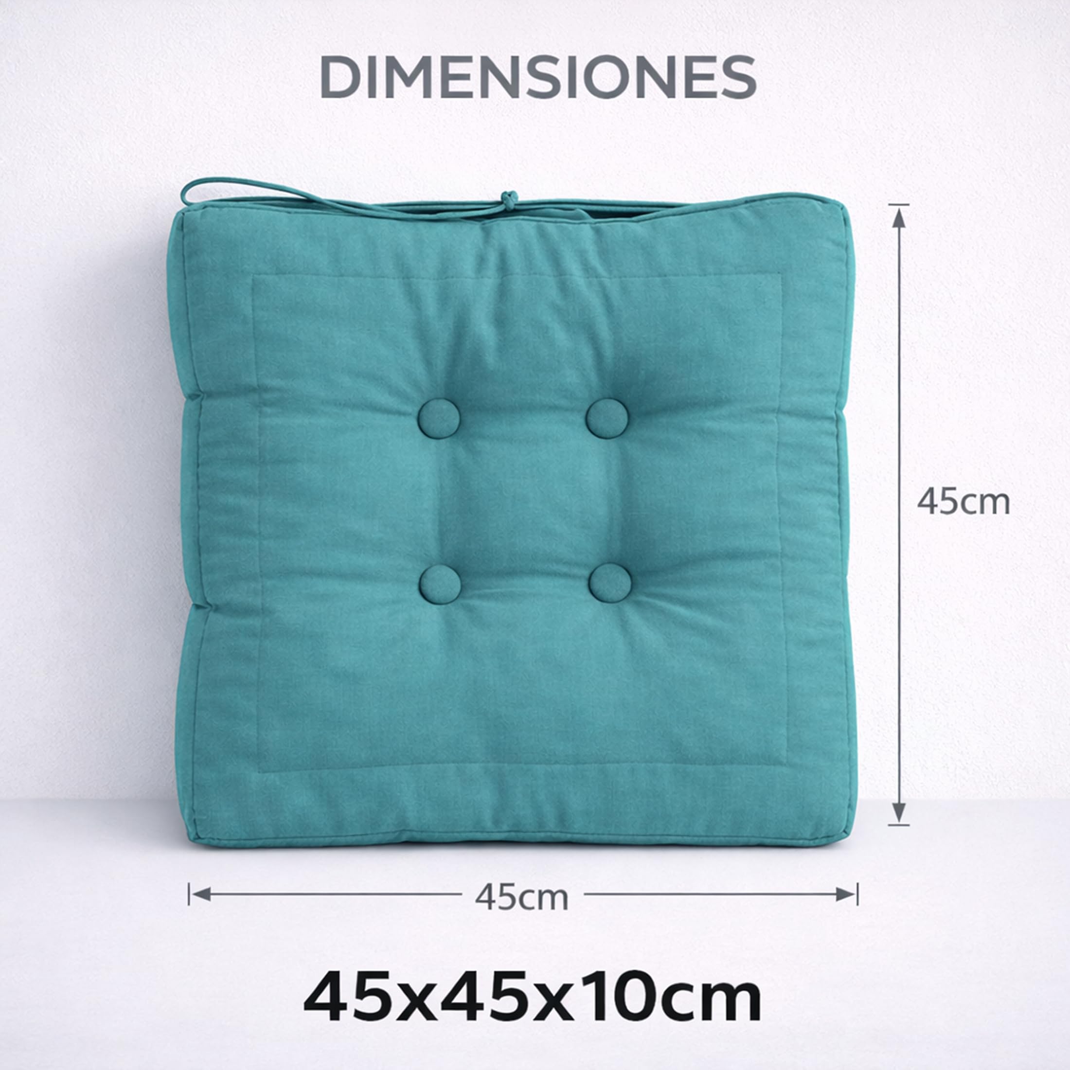 MANEMI Juego de 2 Cojnes de Suelo Acolchado 45x45x10cm, Cojines para Palets, Banco, Silla y Suelo, Asiento Cómodo Decorativo para Interior y Exterior. Juego de 2 Cojnes Decorativo