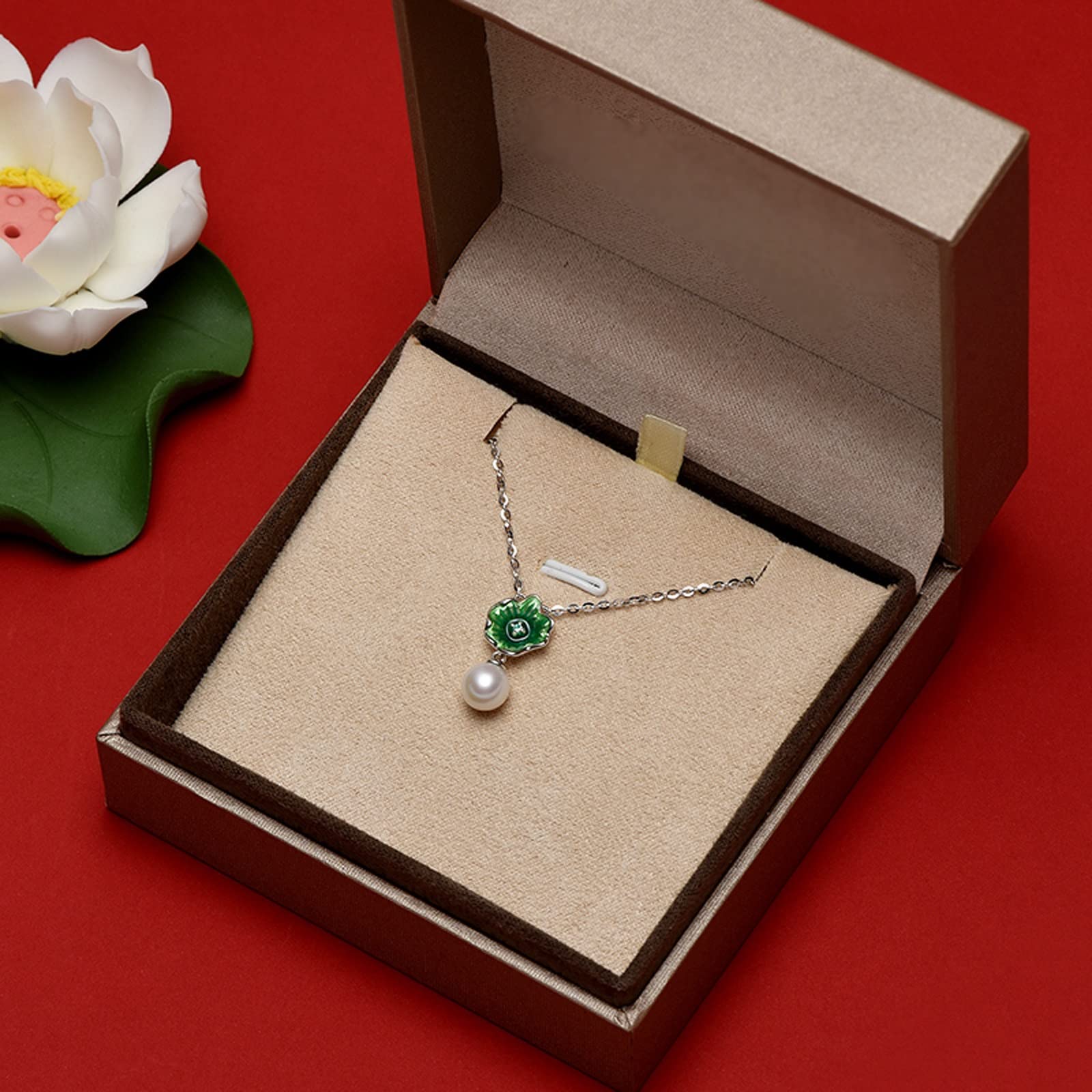 WZGWDC collane 925 Perle d'Acqua Dolce Catena Pendente 6-7mm Bianco Rotondo Femminile Tutto-fiammifero Regalo Gioielli ciondoli da Donna