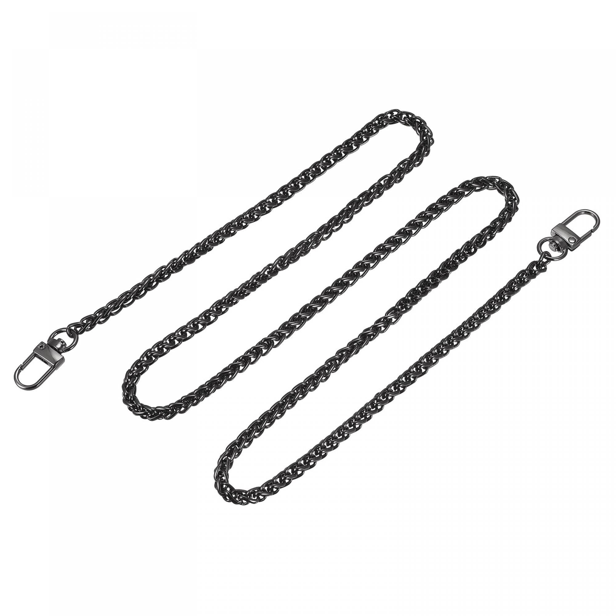 sourcing map Purse Chain Strap, 1000mm Flat Chain Strap Handbag Chain Accessories Purse Straps Shoulder Cross Body Replacement Strap, Dark Grey