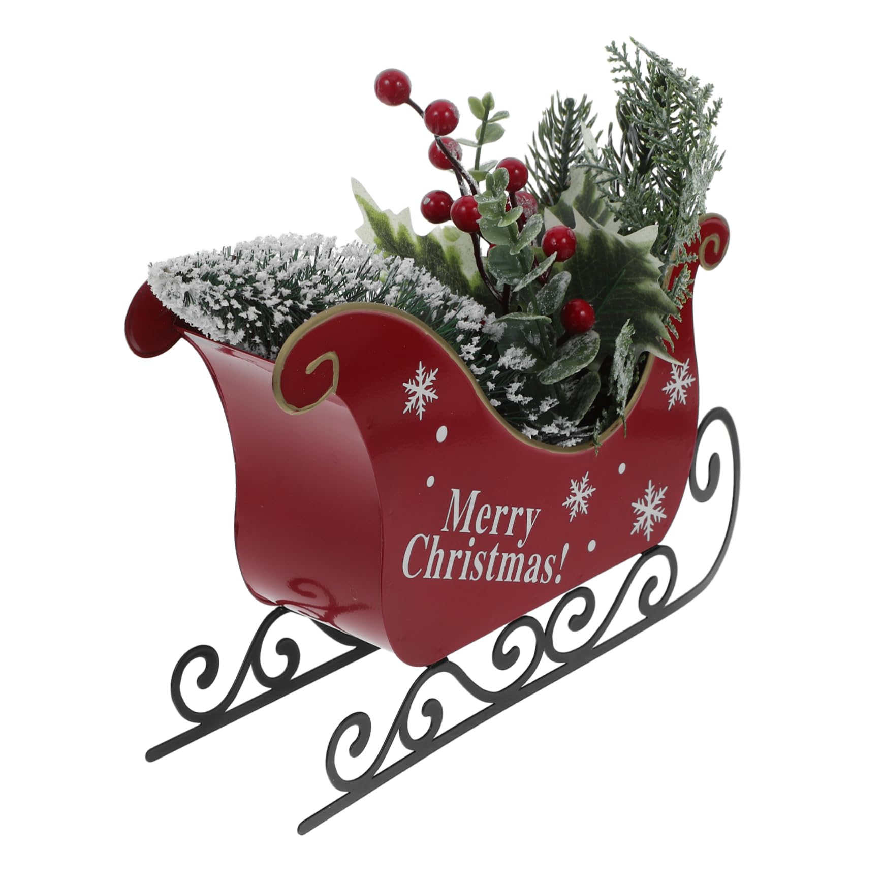 Vaguelly Adorno de Navidad de Forma de Decoración de Mesa Festiva para Hogar Figura de Hierro para Navidad Sin Luz