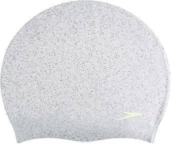 Speedo Women's Recycled Swimming Cap | Snag Free Training Aids, Grey/Bright Zest, One Size