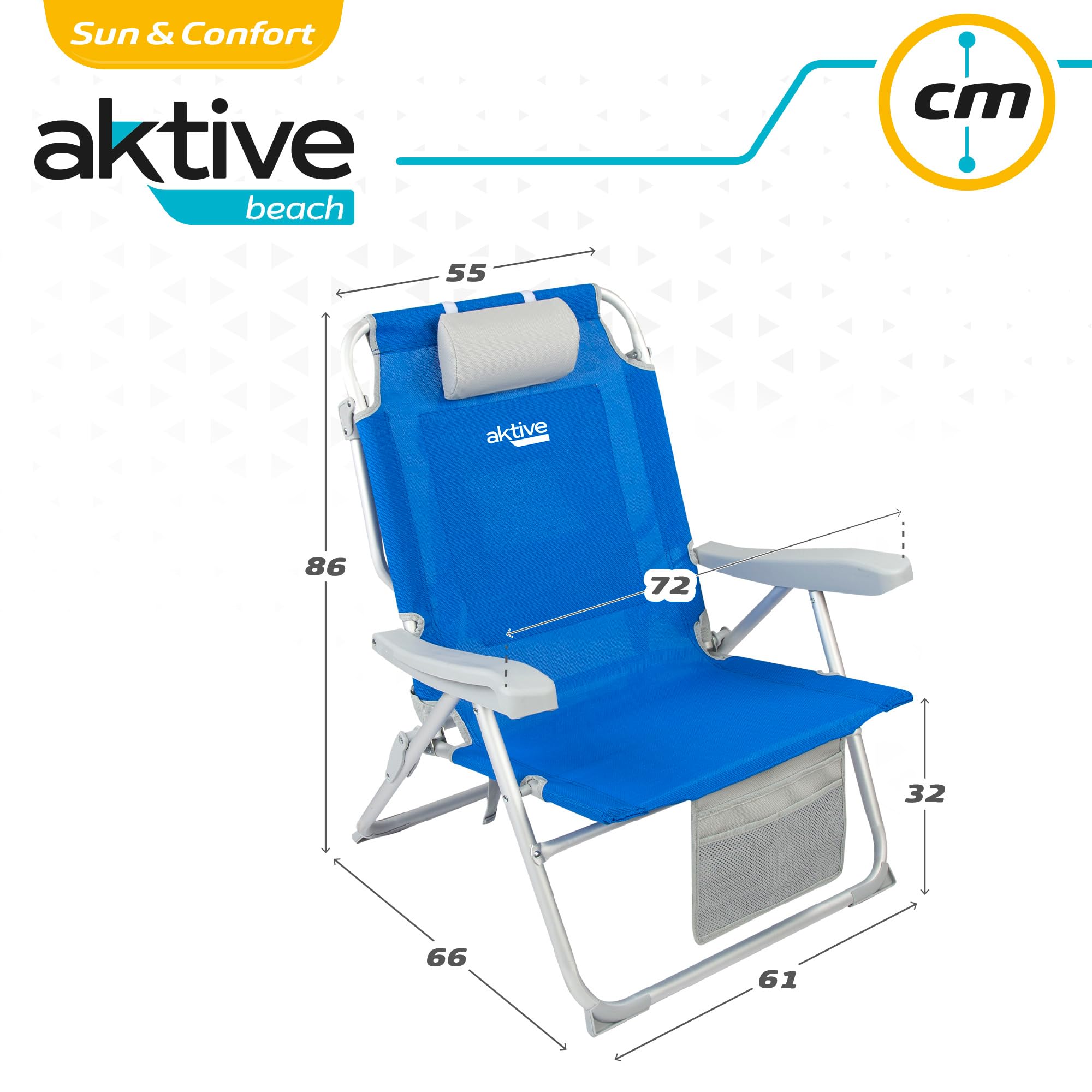 qeedo Chaise de Camping Pliante Johnny XL (jusqu'à 150 kg), Chaise Pliante avec Porte-gobelet en Filet