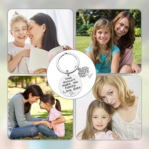 Miniatura 6 de Xiahuyu Llavero con texto en inglés "DNA Doesn't Make You Family Love don", regalo para madrastra, regalo para padrastro, regalos de adopción,