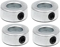 (4-Pack) Zinc Plated Carbon Steel 5/8" Bore Shaft Collars Sets - Screw Style Bore Shaft Collars with 5/8" Bore Size, 1-1/8 Outer Diameter, and 1/2 Width - Suitable for Automotive and Industrial Use