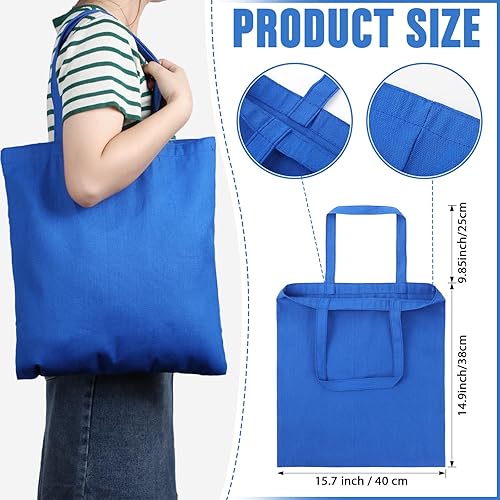 Miniatura 2 de Roowest 60 bolsas de lona de algodón reutilizables a granel, regalos de agradecimiento a los empleados, bolsas de tela para compras de comestibles