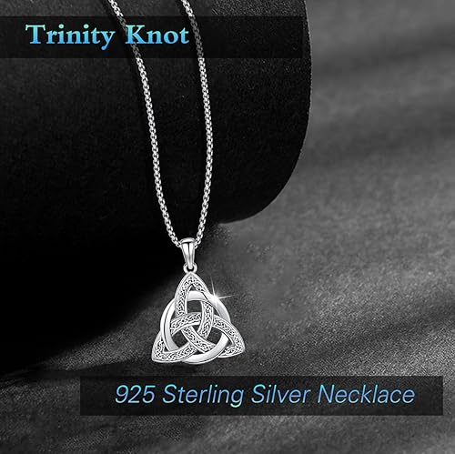 Miniatura 3 de Wiccan Jewelry - Collar de nudo celta de plata de ley 925, joyería celta para mujeres y hombres, collar de estrella de David, collar de amuleto