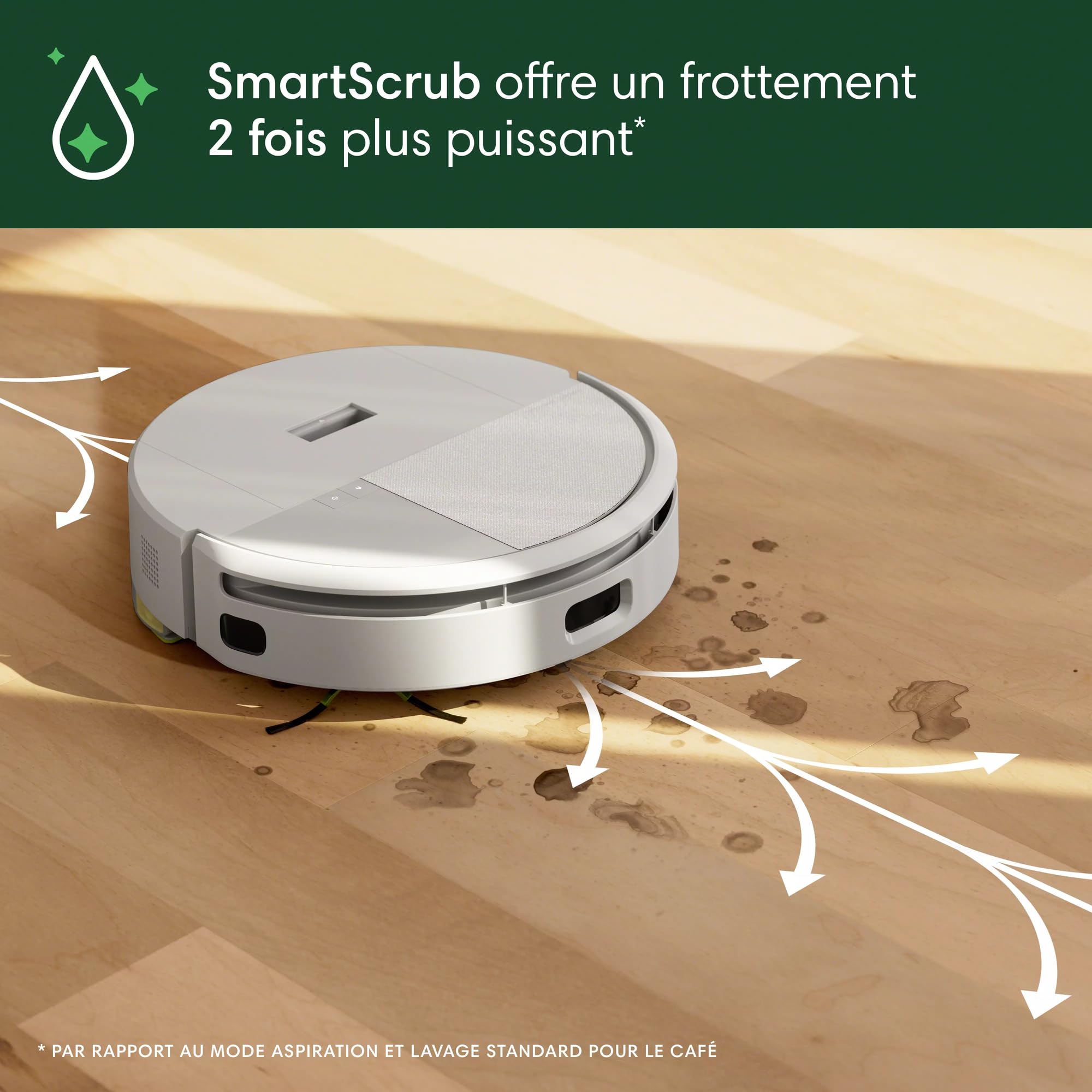 iRobot Roomba 205 DustCompactor Combo Robot - Compacte automatiquement Les débris à l’intérieur du robot jusqu'à 60 Jours - Sans sac - Clearview LiDAR - 7KPa - Se Recharge et reprend Le Travail -Blanc