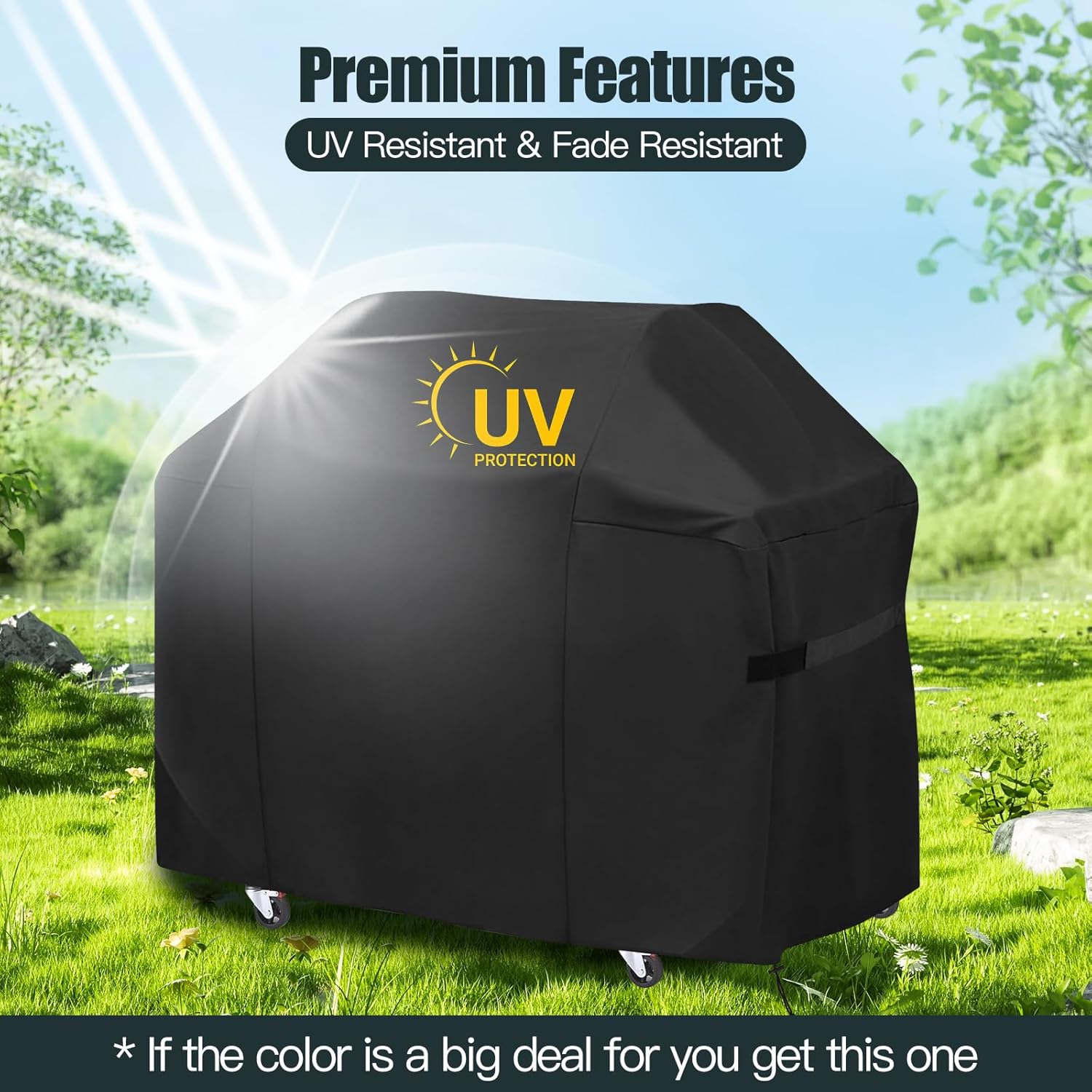 63 Inch Premium Outdoor Grill Cover Fit for Weber Genesis and Genesis II 300 Series 3-Burner Grills, BBQ Covers for Outside, Heavy Duty Waterproof Fade Resistant - Image 5