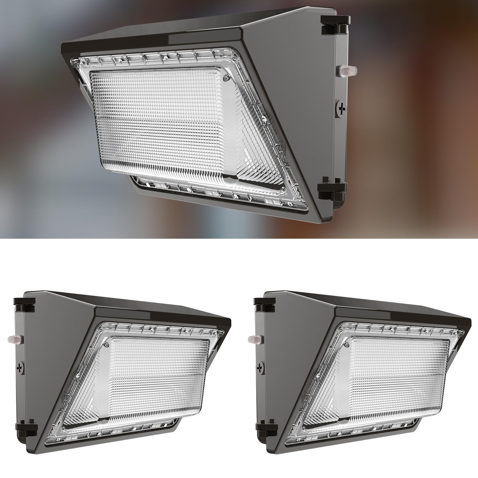 Lightdot 2 Pack 250W LED Wall Pack Lights, Black Outside LED Exterior Light