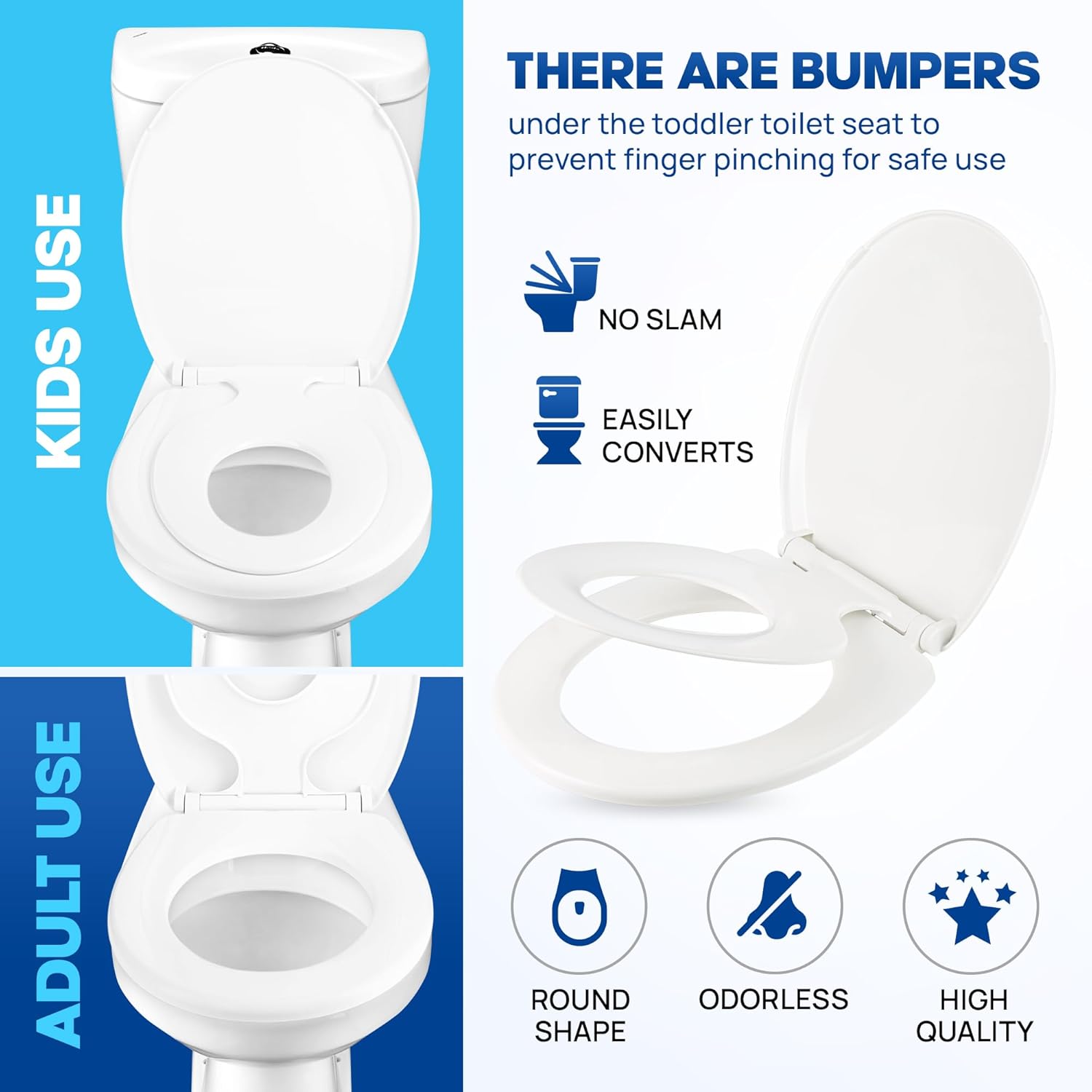 White Round 2-in-1 Potty Training Toilet Seat