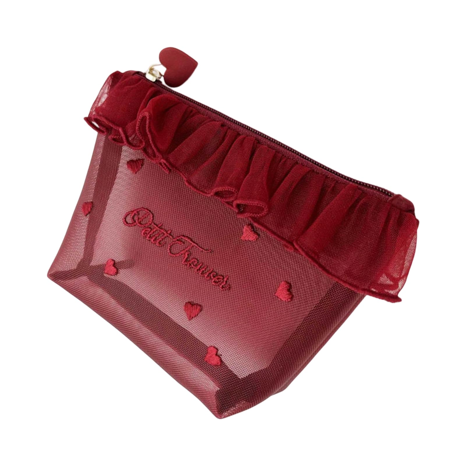 Xjdzineq Organized Cosmetic Storage Bag with Visible Meshes Panels Makeup Pouches Storage Bag for Women and Girls Nylon Makeup Pouches for Travel
