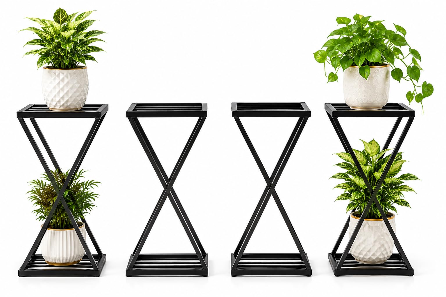 Metal Plant Stands - Modern Z & X Shape -1