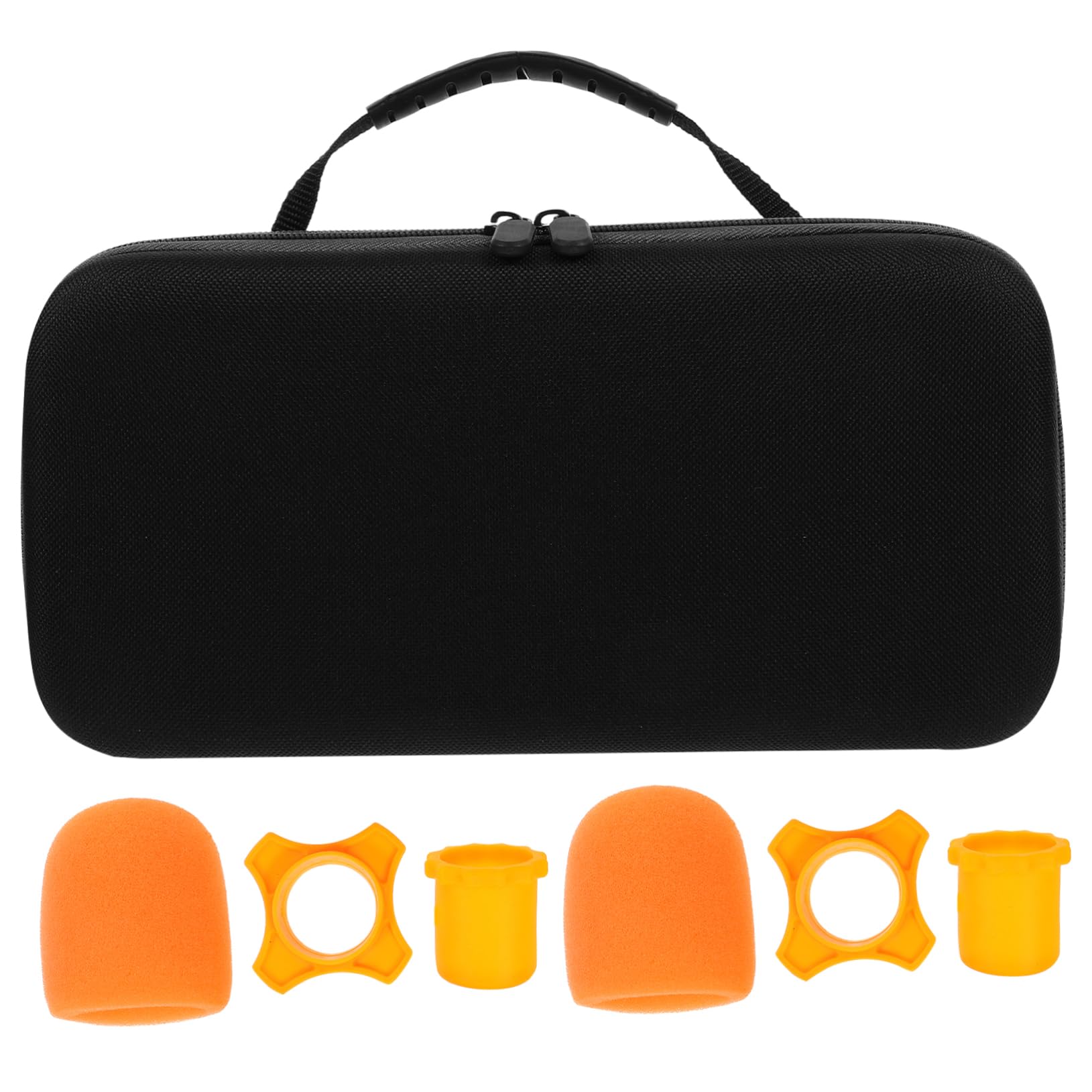 VANZACK 1Set Microphone Carrying Case with Pouch and Protective Fits Microphones Convenient Zipper Storage Bag for Mic Accessories Lightweight Travel Case for Disks Cables