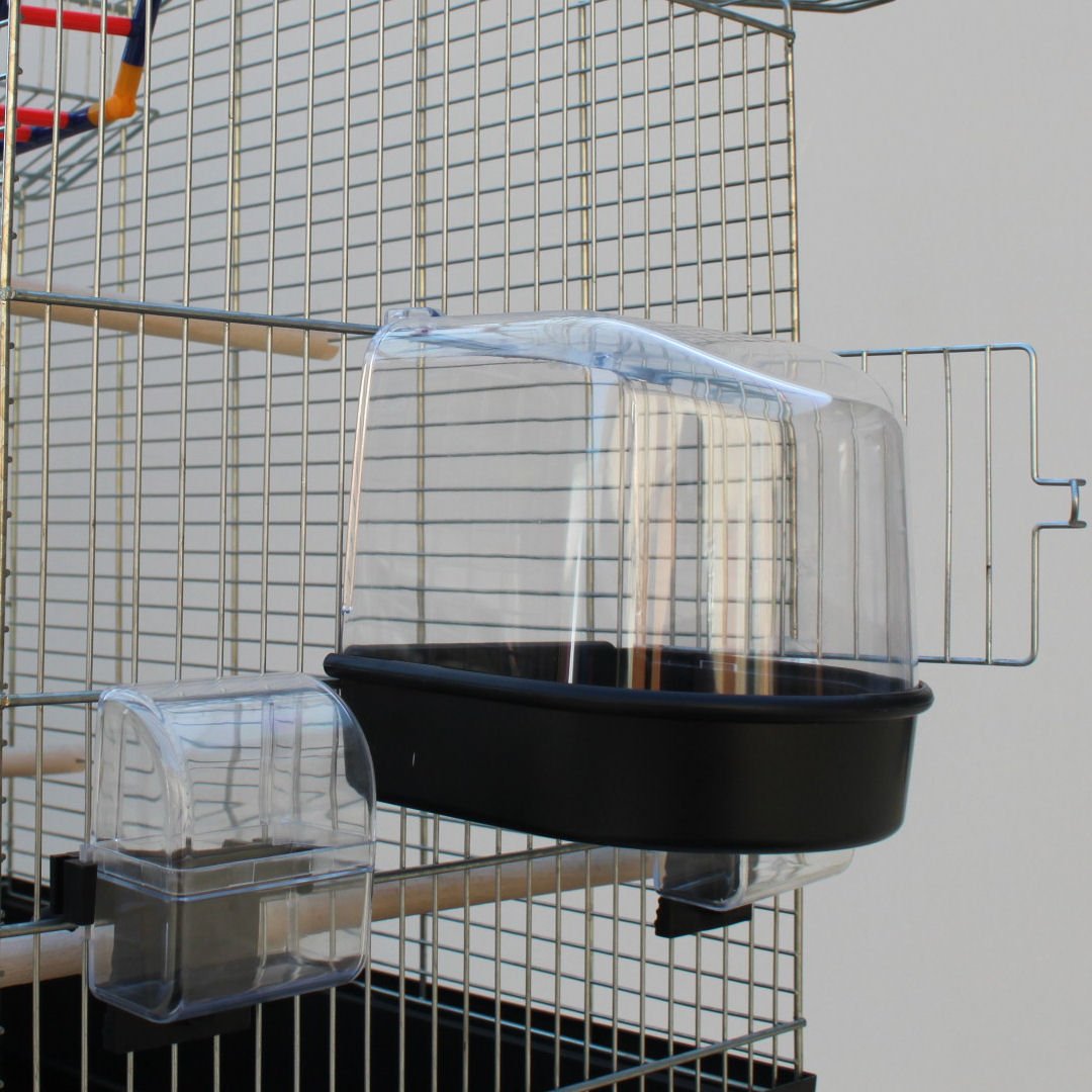 Beiger Vogelkäfig IZA III Cabrio Wellensittichkäfig,Exotenkäfig,Vogelkäfig Vogelbauer Wellensittich Kanarien Voliere Vogelhaus Käfig incl. Badehaus und Trinkröhrchen …