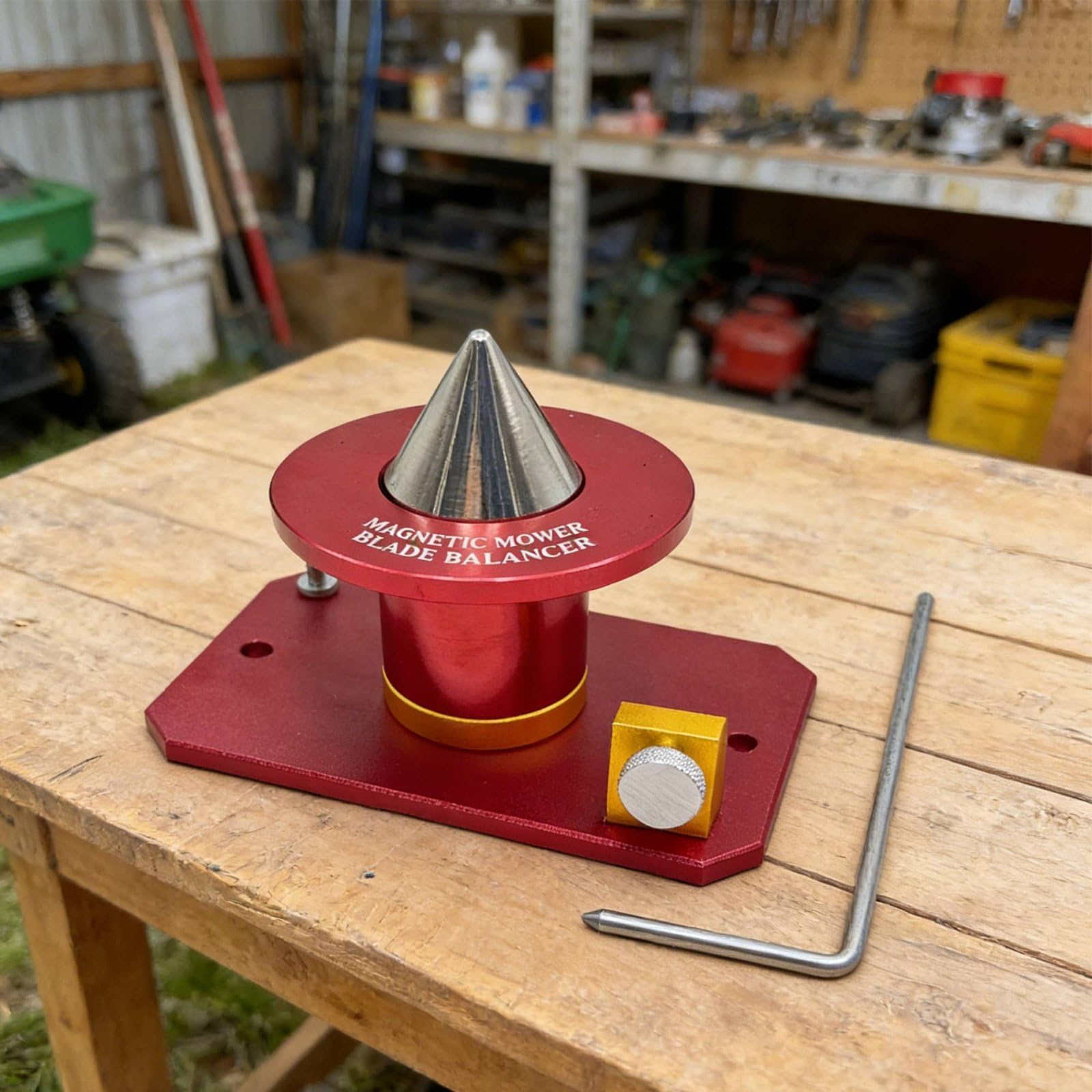 Gardening Balancer Herramienta Balanceadora para Cortacésped Nivelador Alineador Accesorio de Precisión en Aluminio y Acero Mantiene Eficiente y Menos, Rojo
