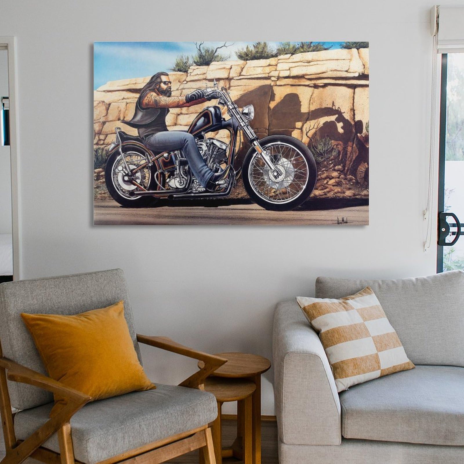 Ghost Rider David Mann Motorcycle Art Retro Decor Artwork Poster