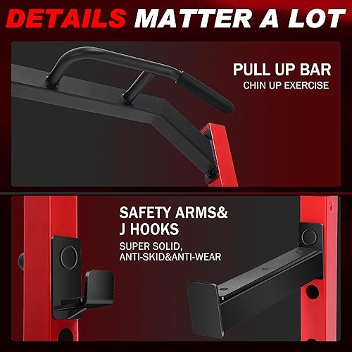 Miniatura 5 de OPPSDECOR Power Cage Power Rack, Multi-Functional Weight Cage with More Training Attachments, Heavy-Duty Construction Squat Rack for Home Gym