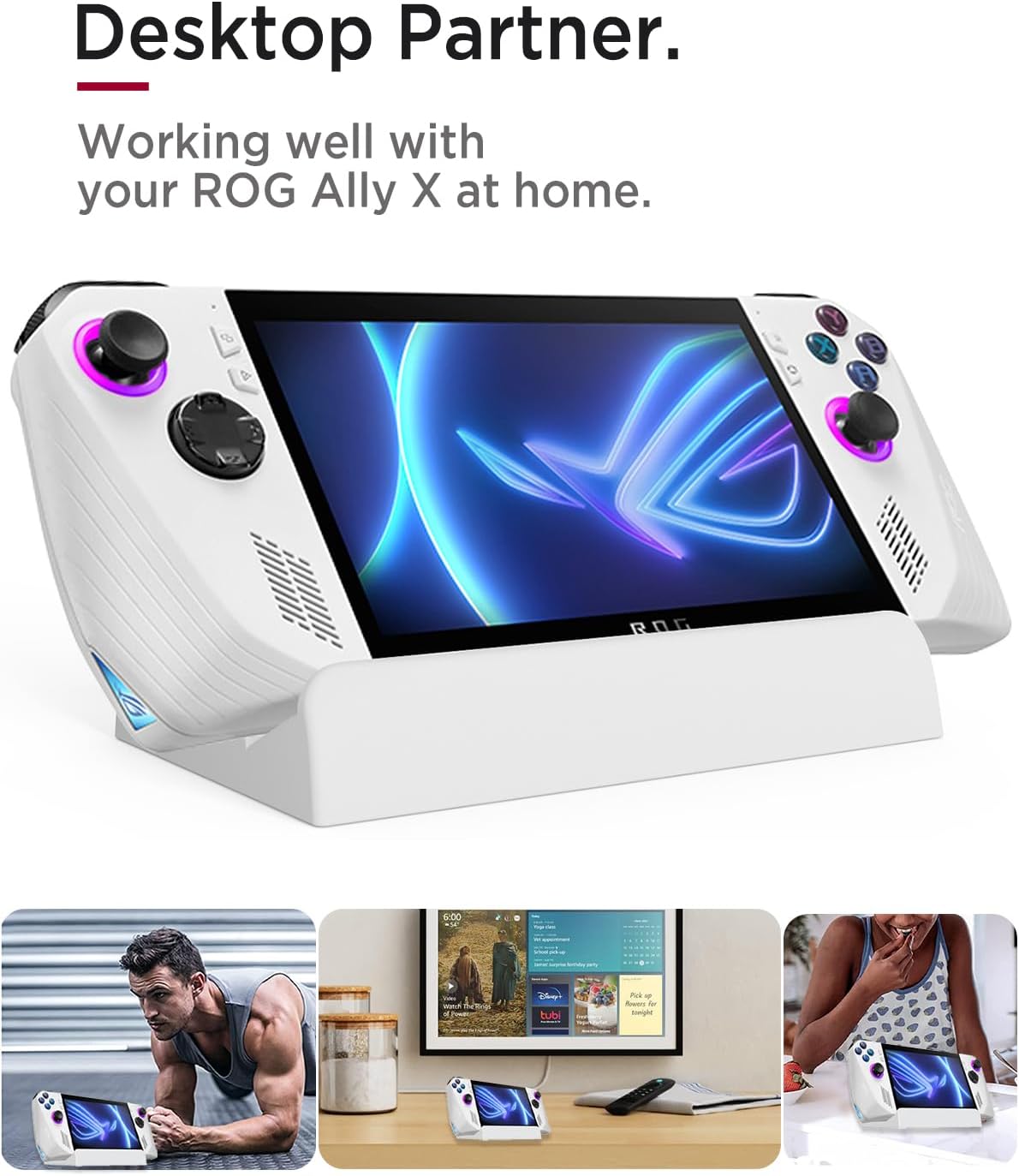 Miimall Stand for ASUS ROG Ally X 2024/ ROG Ally 2023, Multi-Angle Adjustable Kickstand with Anti-Slip Pads Foldable&Portable Base Holder for Asus ROG Ally X/Nintendo Switch 2 Handheld Accessories