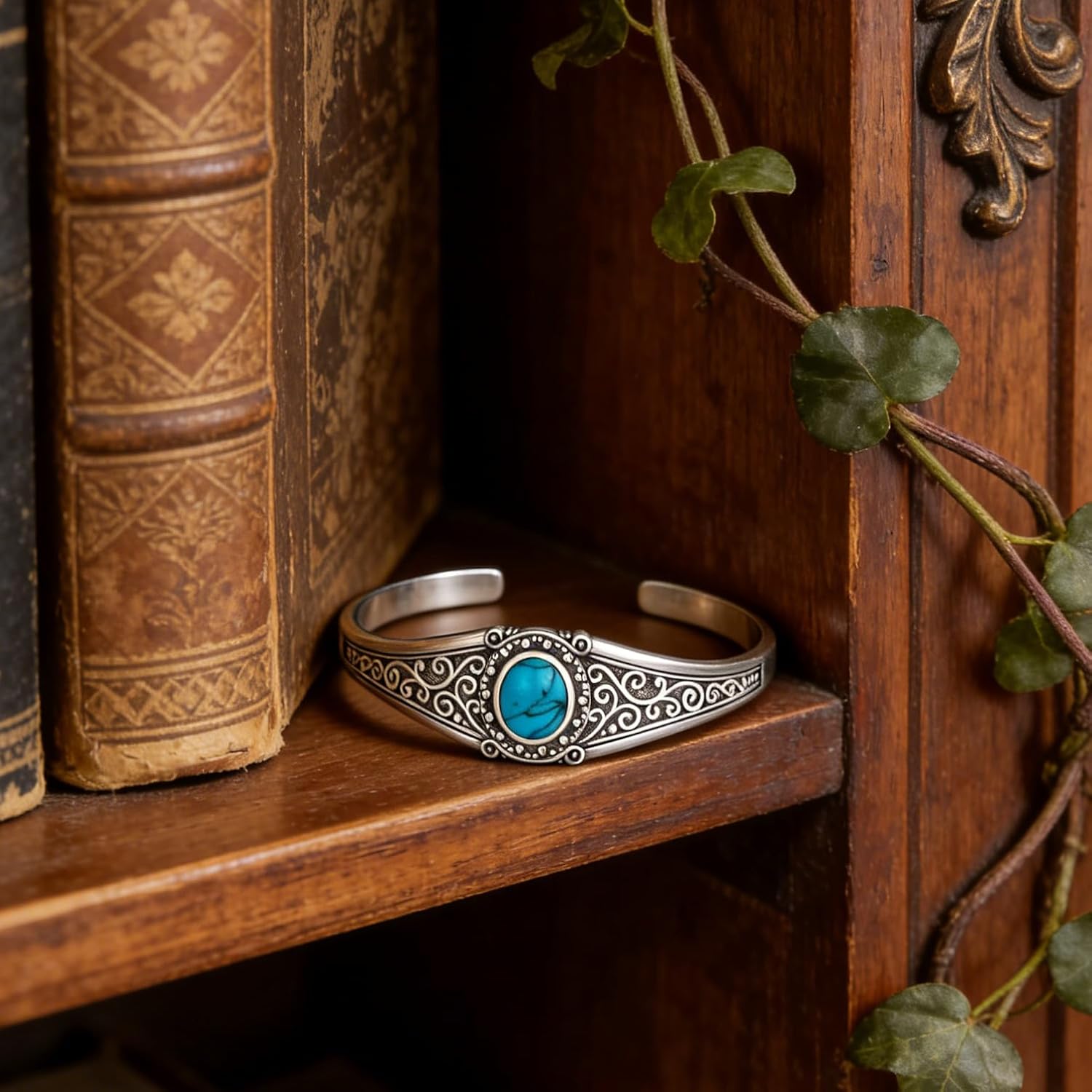 Native American Jewelry Turquoise Bracelet Cuff for Women Men 925 Sterling Silver Adjustable Boho Bangle Western Style 6.5 7 7.5 Inch - Image 4