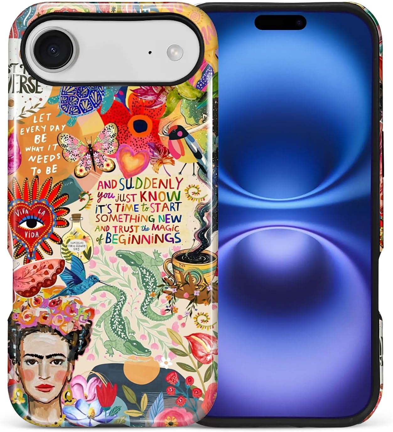 Case for iPhone 17 Air, Hybrid 2-Layer Case, Military-Grade Protection Durable Shockproof Anti-Scratch Phone Cover, Viva La Frida Collage