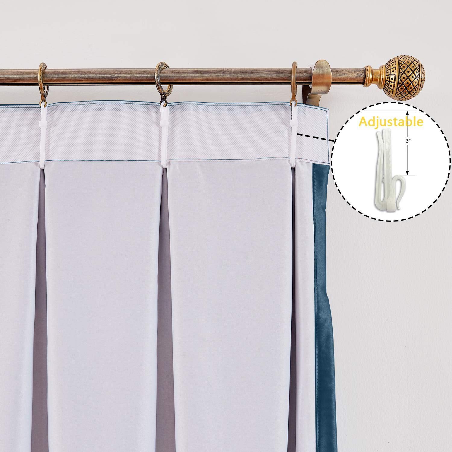 Amazon｜TWOPAGES プライバシー ネイビー ピンチプリーツカーテン ドア