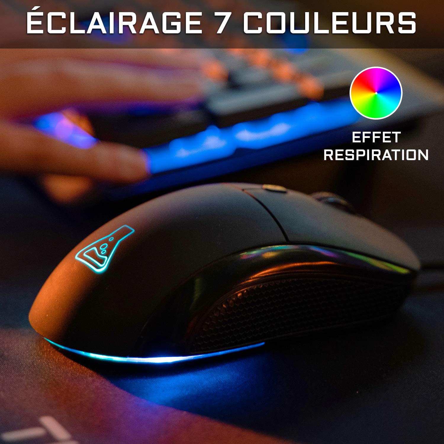 The G-Lab Combo IRIDIUM - Pack Clavier et Souris Gamer Rétroéclairé - Clavier Gaming QWERTY USB Anti-Ghosting + Souris Gaming LED 3200 DPI - Pack Gamer PC/PS4 PS5/Xbox One/Xbox Series X - NOUVEAU 2021