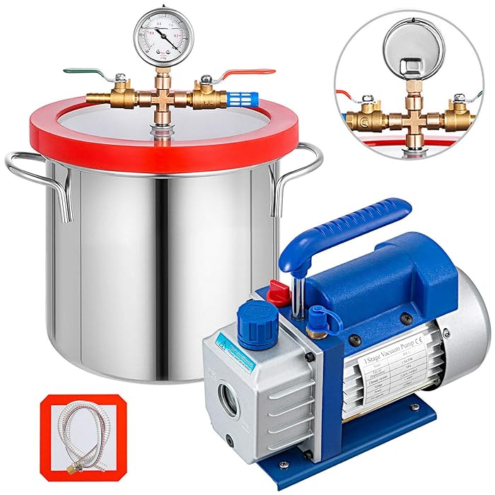 Buy Mophorn 2Gallon Vacuum Chamber Kit with 1.8CFM Single Stage Vacuum