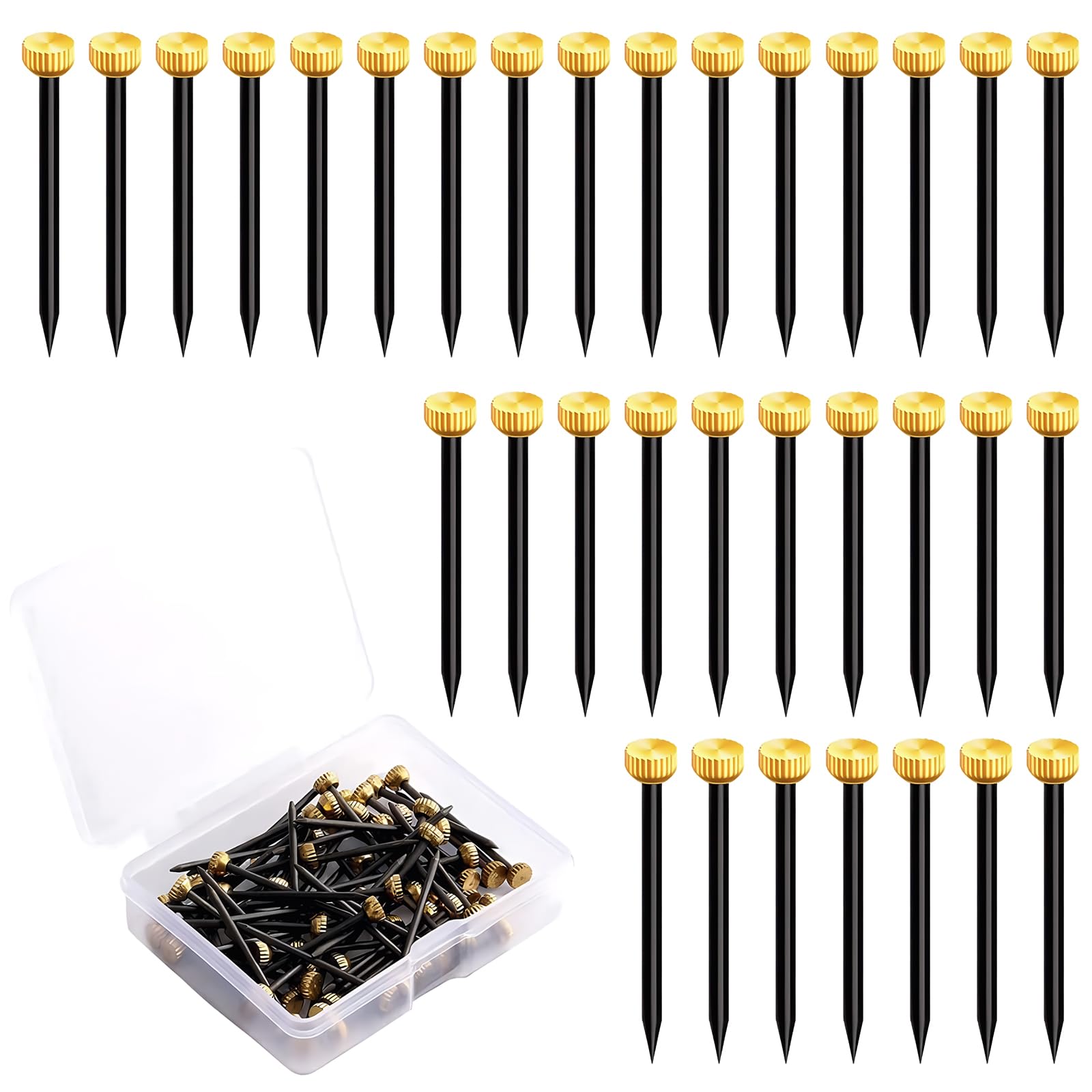 140 PCS Picture Pins, Picture Nails for Walls with Box for Signs, Frames, Crafts, Pictures Nails for Plaster, Wood, Drywall