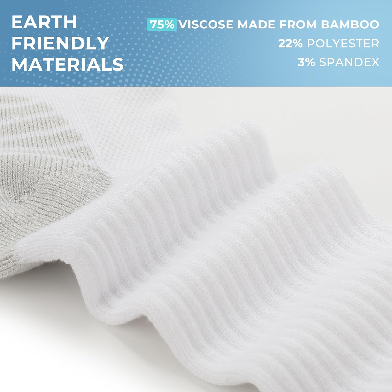 BAMBOO COOL Men's Crew Socks Athletic Running Sports Socks, Cushioned Moisture Wicking, Breathable Arch Support 6 Pack - Image 5