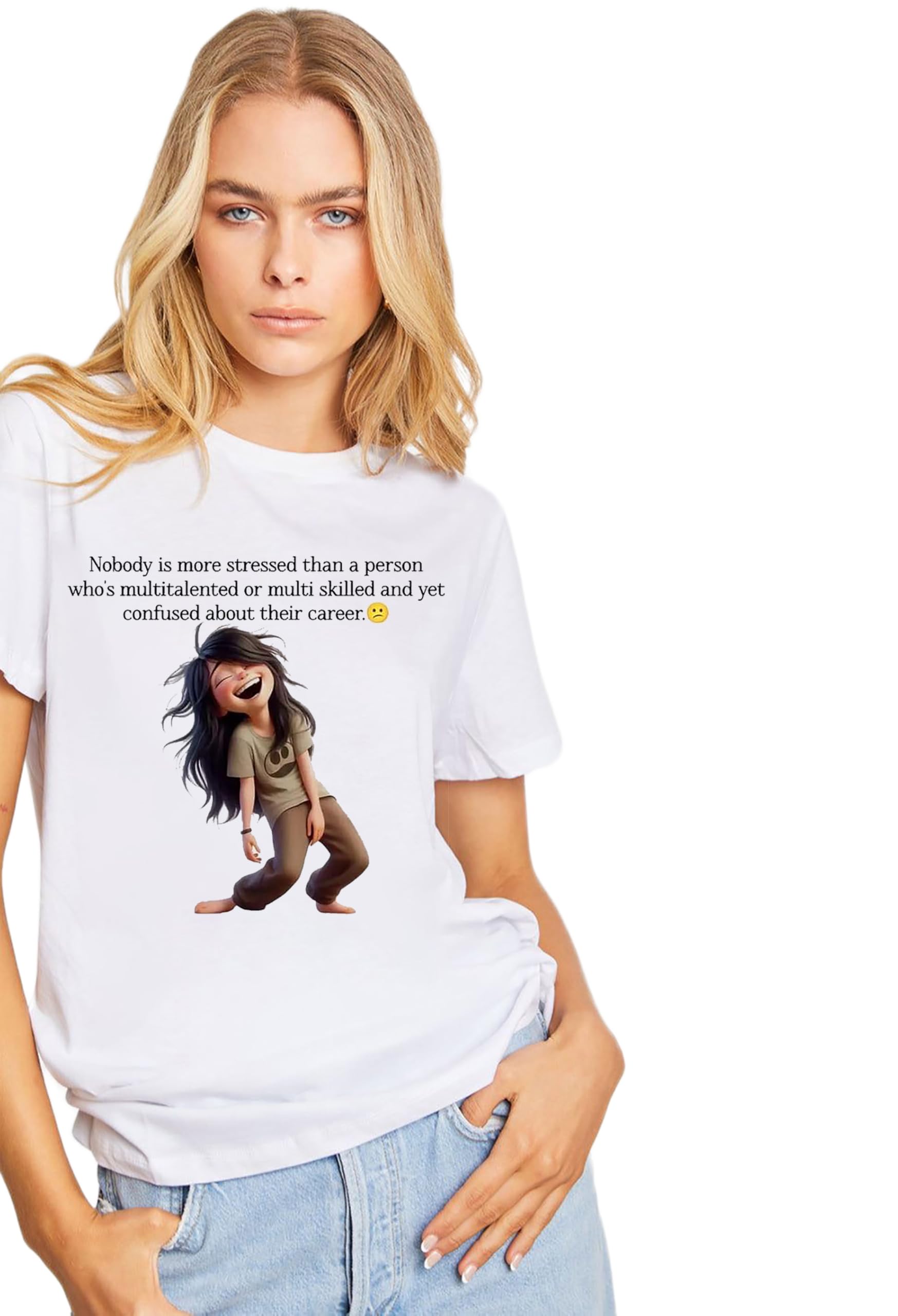 epiko Funny Animalted Girl Quote Typography Tshirt for Women-picture-14