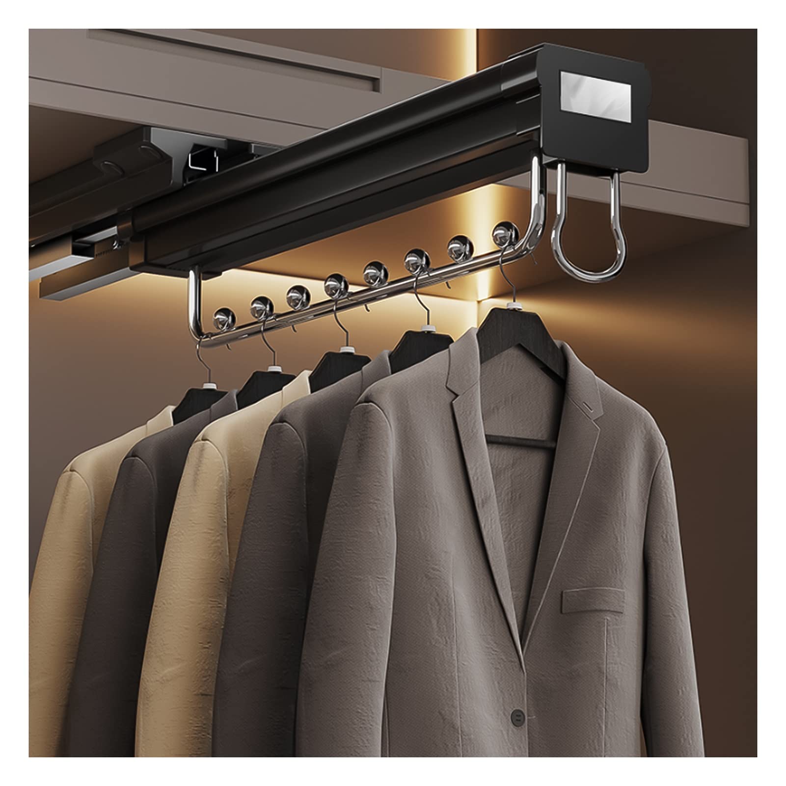 Rack de pantalons de tirage coulissant et rail de placard