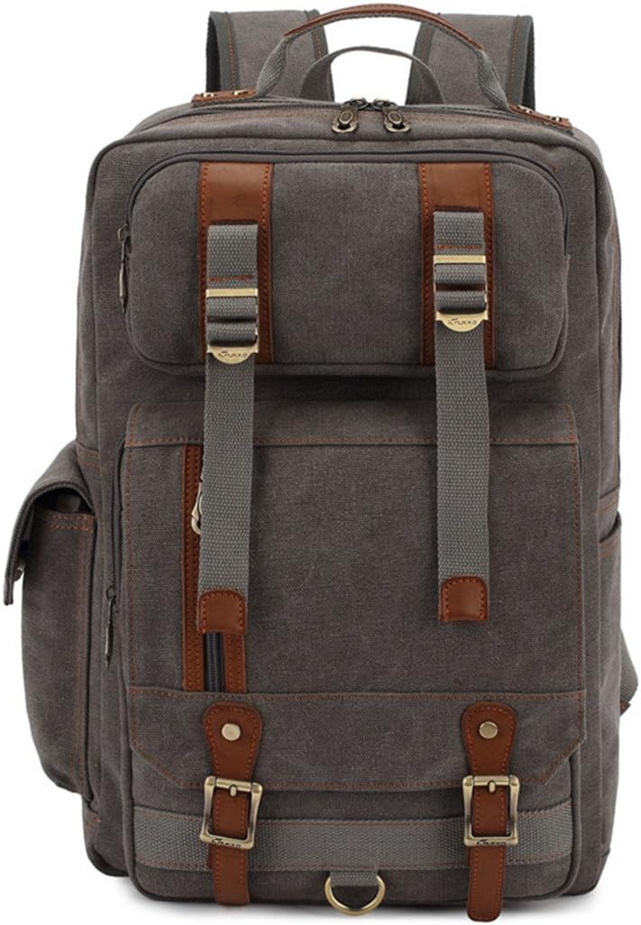 Canvas Vintage College Backpack Weekender Backpack Laptop Bookbag.