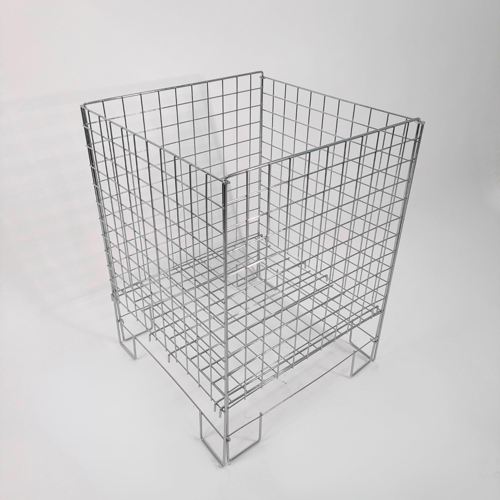 My Shopfittings Different Colors Retail Shop Supermarkets Basket Plastic Shopping Basket With Wheels And Telescopic Handle, Plastic Shopping Baskets, Stacking Baskets (Chrome Dump Bin 65Cm)