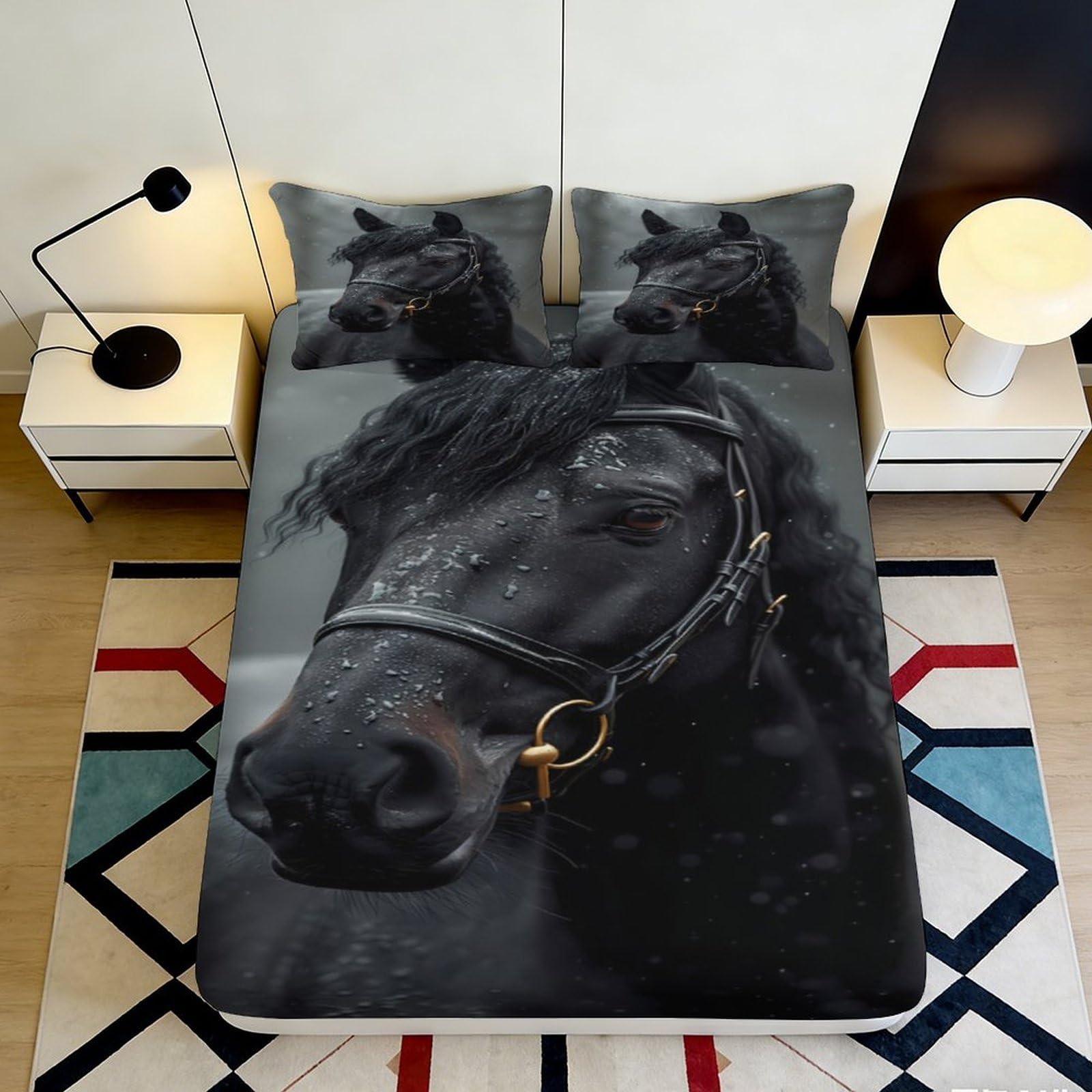 3D Printed Sunset Fitted Sheet Microfiber Deep Pocket Non-Slip Bedroom Camper Palm Tree Mattress Fitted Cover for Adults 200x200x25cm
