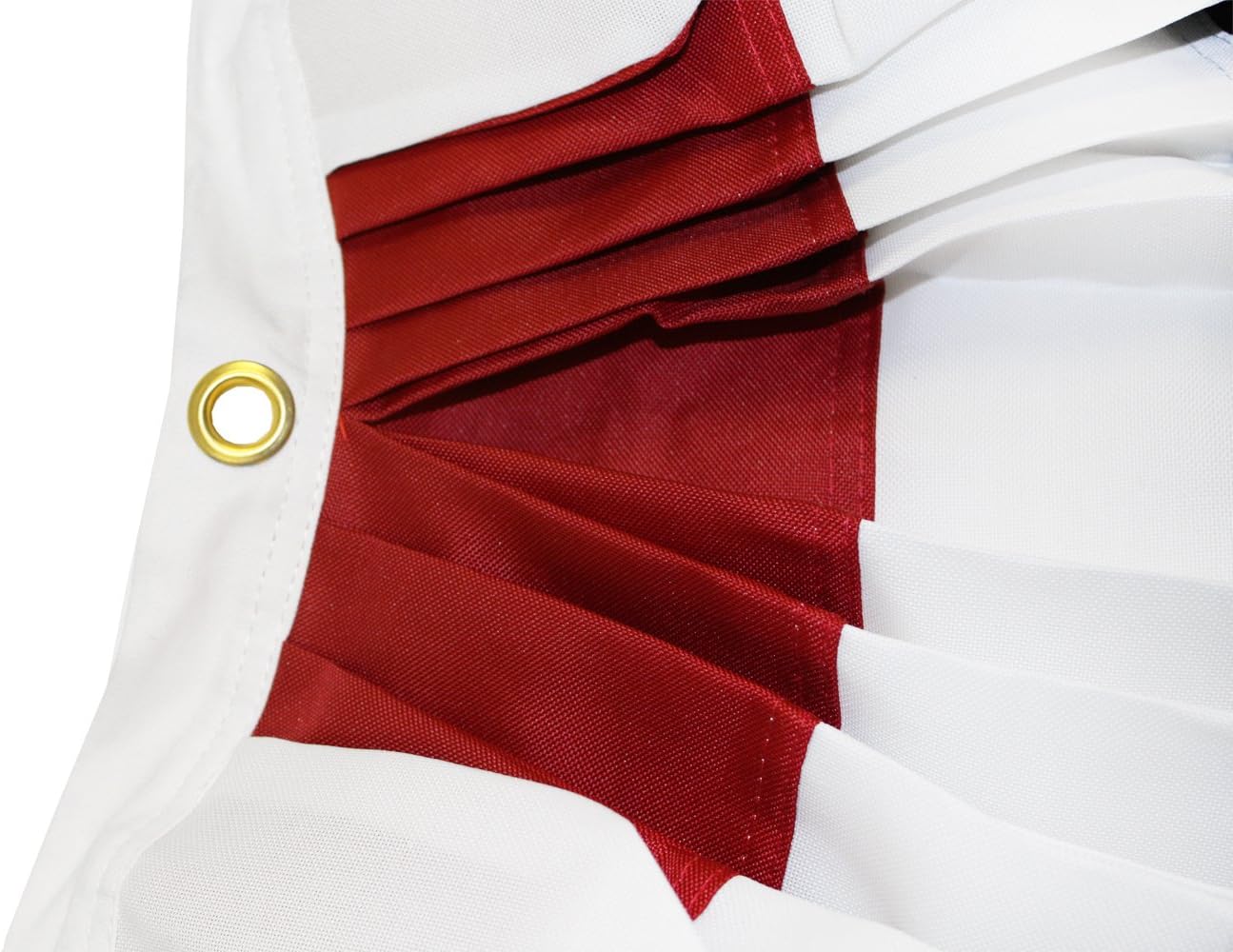 5X10' Heavy Duty Polyester 5 Stripe Pleated Fan, Appliqué Sewn Stars and Stripes, Heading and Grommets Brand