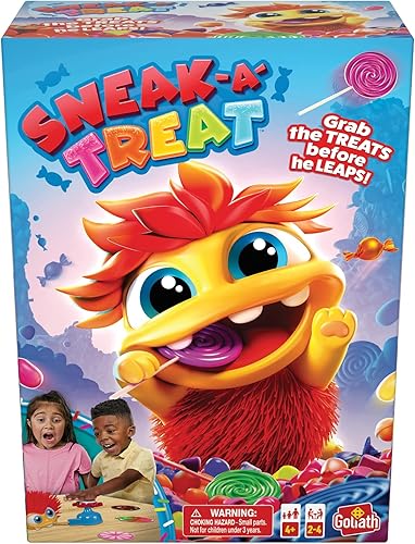 Goliath Juego Sneak-A-Treat - Agarra las golosinas antes de que salte el caramelo Critter - Juego preescolar, a partir de 4 años, 2 a 4 jugadores