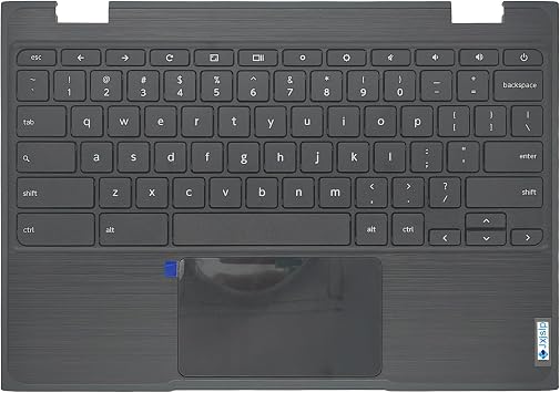 Palmrest with Keyboard for Lenovo 100e Chromebook 2nd Gen 81MA | Upper Case Top Cover Replacement,Keyboard Assembly,Includes Touchpad,Black, P/N 5CB0T79741