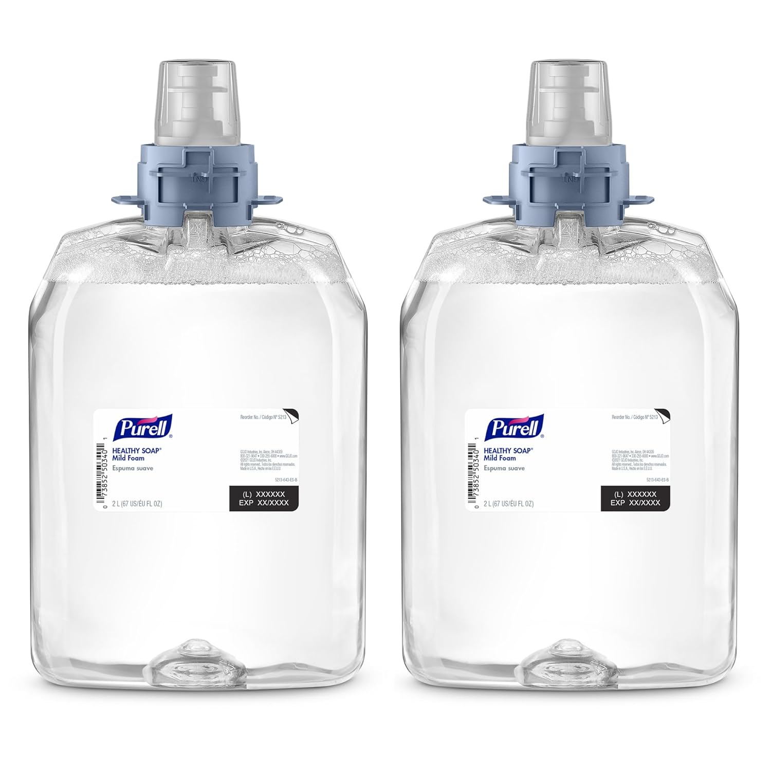 PURELL HEALTHY SOAP Mild Foam, Fragrance Free, 2000 mL Foam Hand Soap Refill for PURELL FMX-20 Manual Soap Dispenser (Pack of 2) – 5213-02 - Manufactured by GOJO, Inc.