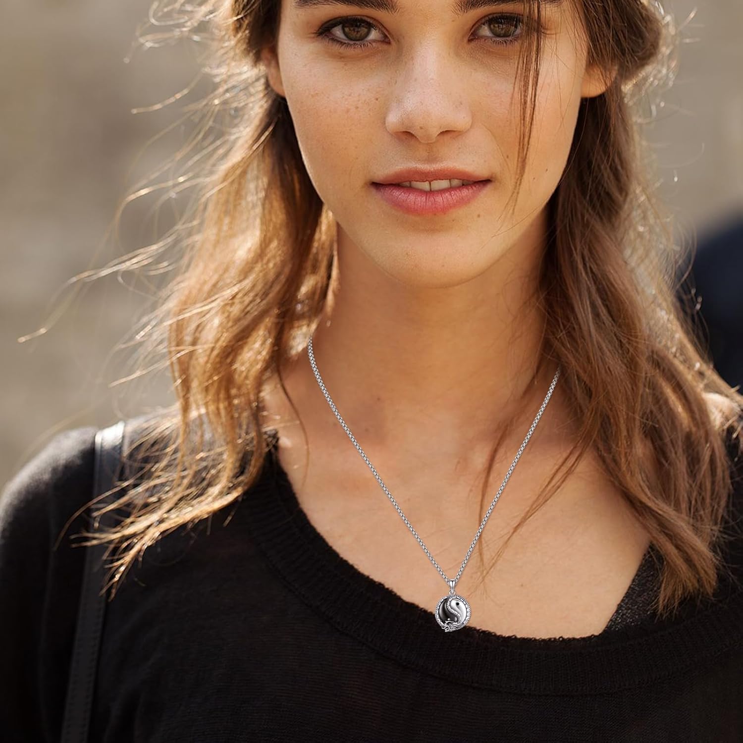 Yin Yang Dragon Necklace S925 Sterling Silver Animal Pendant Yinyang Jewelry Birthday Gift for Women Men - Image 6