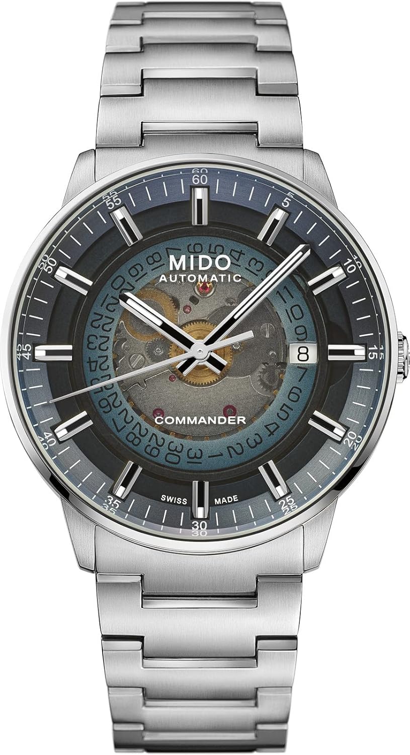 MIDO Commander Gradient - Swiss Automatic Watch for Men - See-Through Gradient Dial - 40mm Stainless Steel Case
