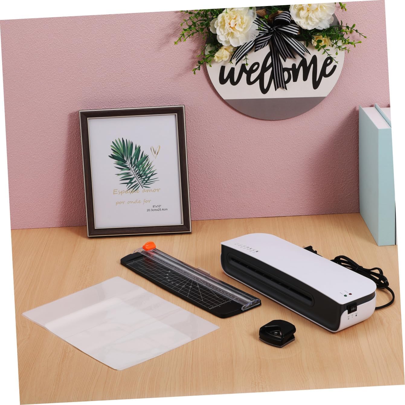 Fast Warm-up Thermal Laminating Machine with US Plug Photo Film Laminator for Home Office Use Compact Personal Laminator with Corner Rounder for Smooth Glossy Finish