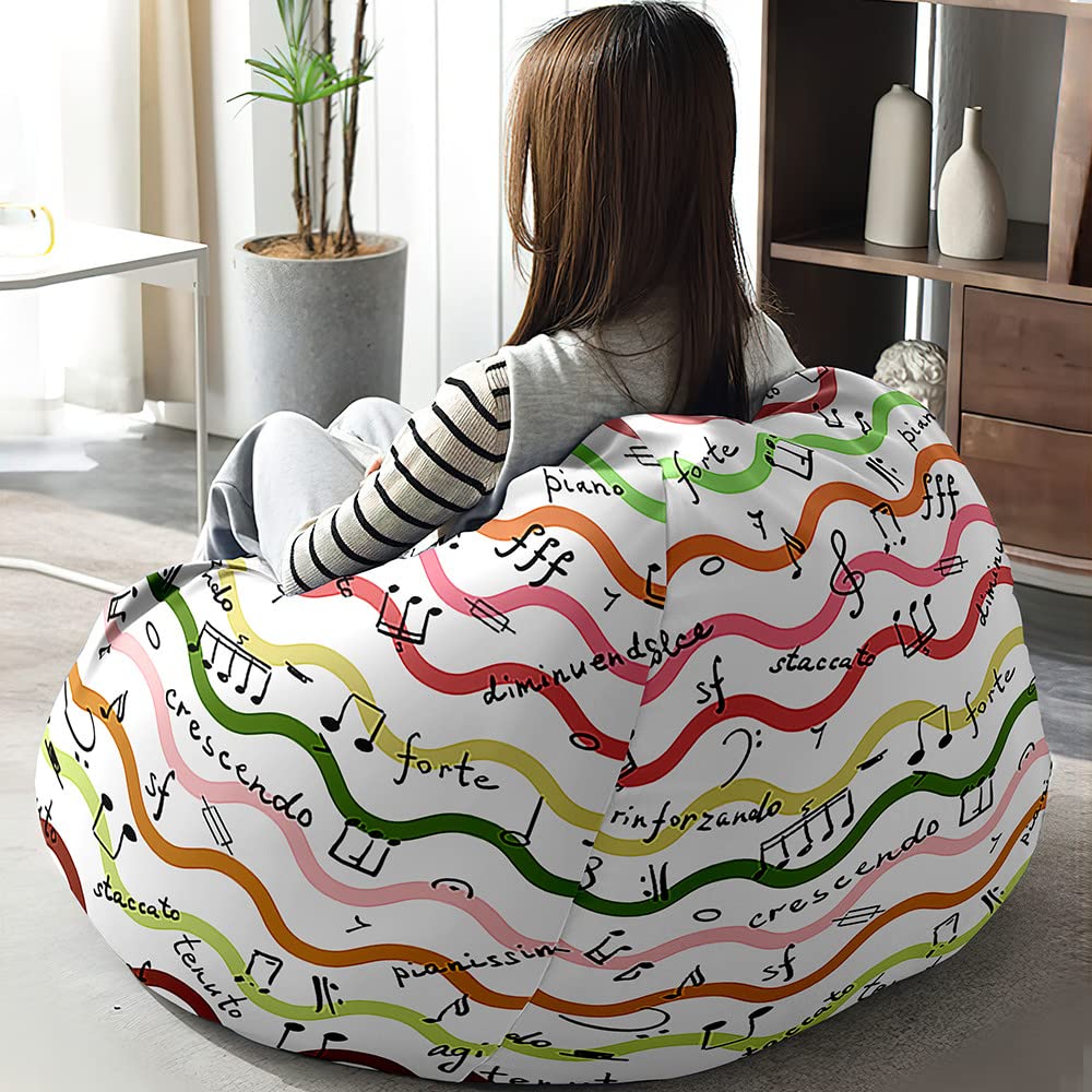 Pouf Poire Géant Mateju - Taille S/M/L/XL, Housse Lavable, Remplissage à Ajouter, Pour Salon, Chambre, Intérieur/extérieur