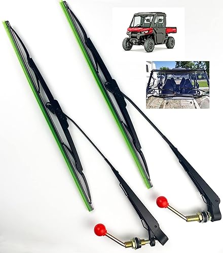 Miniatura 8 de Valchoose Kit de limpiaparabrisas profesional UTV para limpiaparabrisas de 16 pulgadas, ajuste de hoja curvada y plana, compatible con Polaris