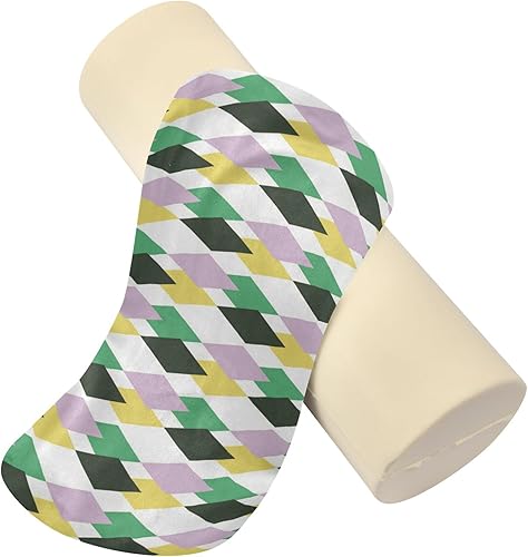 Miniatura 4 de Almohada de almohada de algodón con patrón geométrico para el cuello, almohada redonda decorativa para fundas de almohada redondas con cremallera